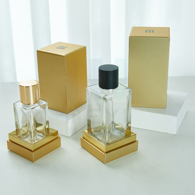 50ml Black Glass Perfume Bottle with Magnetic Cap and Black Tube Box for Premium Perfume Packaging